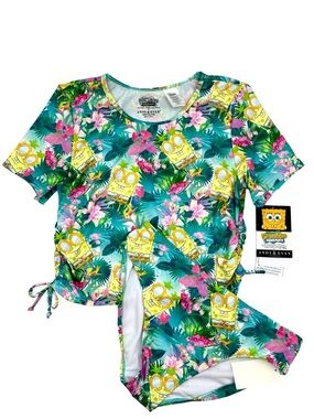 Andy & Evan x SpongeBob SquarePants Tropical Rash Guard Set - Size XL (16)